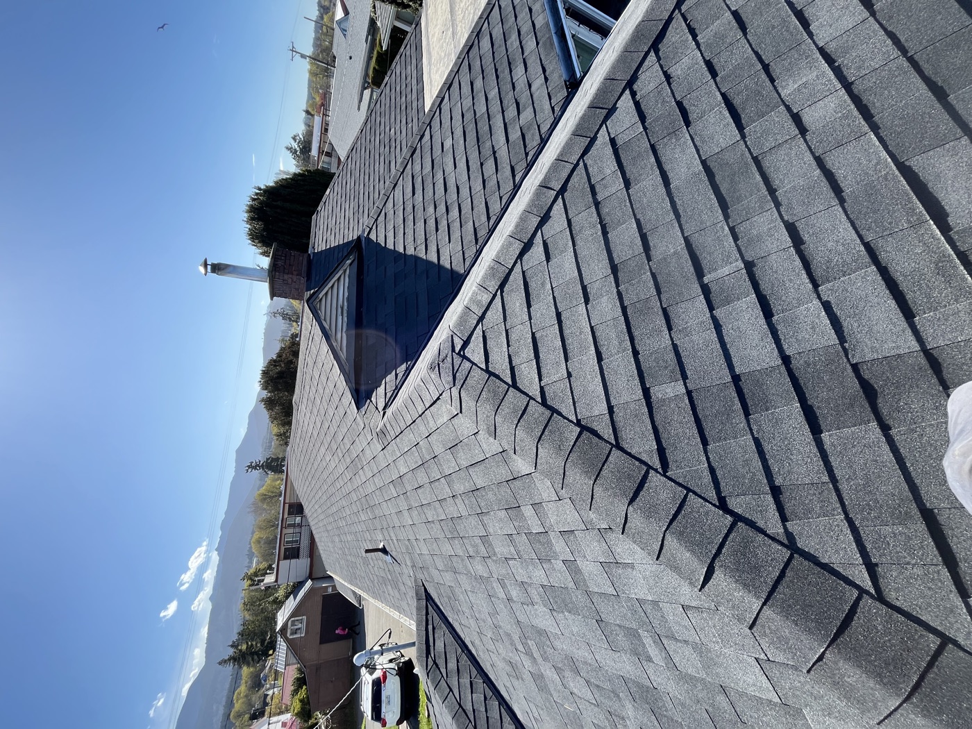 Completed roof — ground view